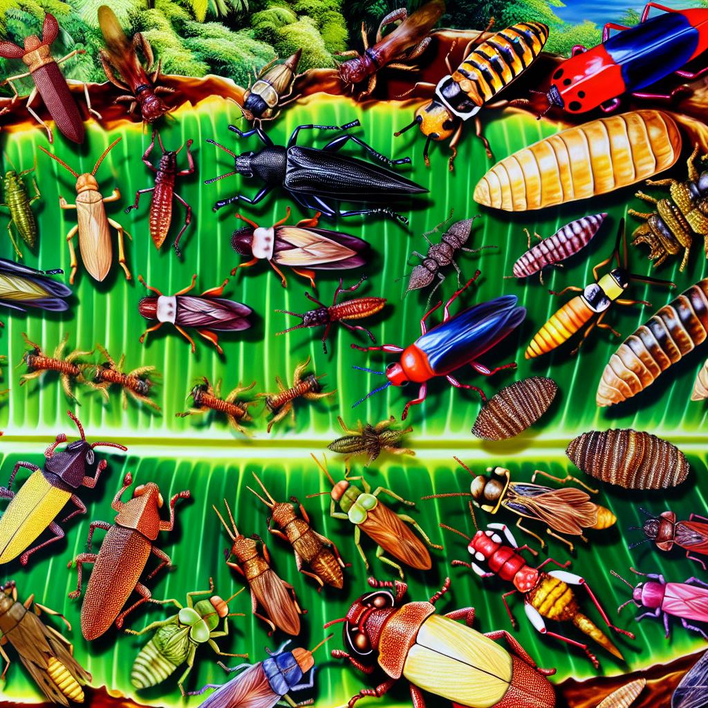 Common insects consumed in Southeast Asia.